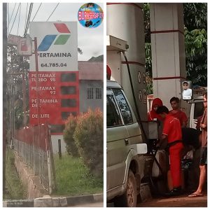 Pengantrian Pengisian BBM Solar Menggunakan Jerigen di SPBU 64.785.04 Kabupaten Sanggau