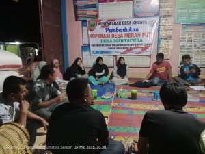 Musyawarah Desa Khusus (MUSDESSUS) pembetukan Koperasi Desa Merah Putih Kecamatan sikap dalam Empat Lawang-Sumatra Selatan
