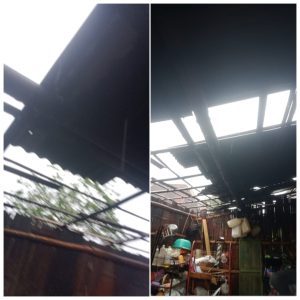 Hujan Deras Dan Angin Puting Beliung Menghancurkan Beberapa Rumah Warga