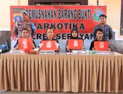 PEMUSNAHAN BARANG BUKTI SABU 70,66 GRAM OLEH POLRES SERUYAN