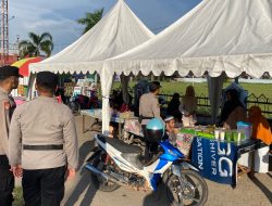 PENGAMANAN PASAR RAMADHAN, REGU I POLRES SERUYAN SIAGA DI STADION GAGAH LURUS